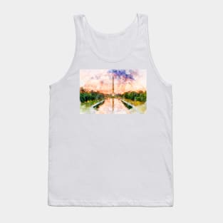 Washington Monument watercolor during dawn Tank Top